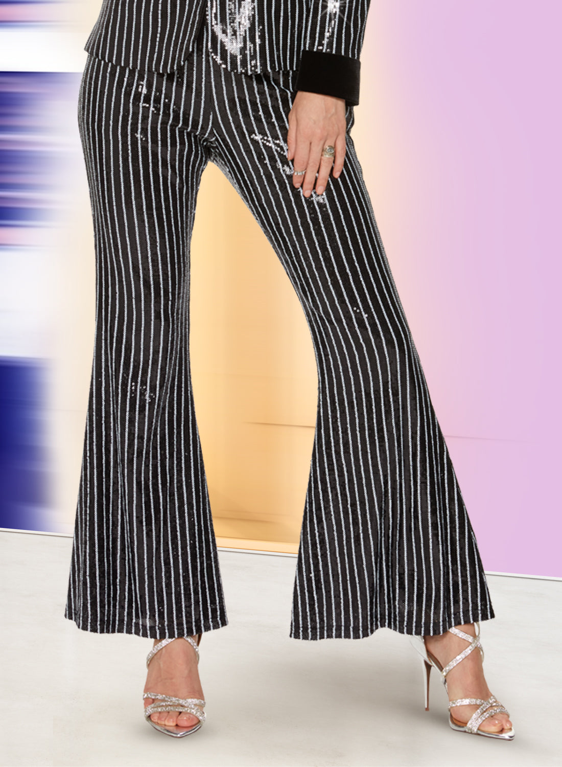Love the Queen - 17495P - Sequin Striped Pant