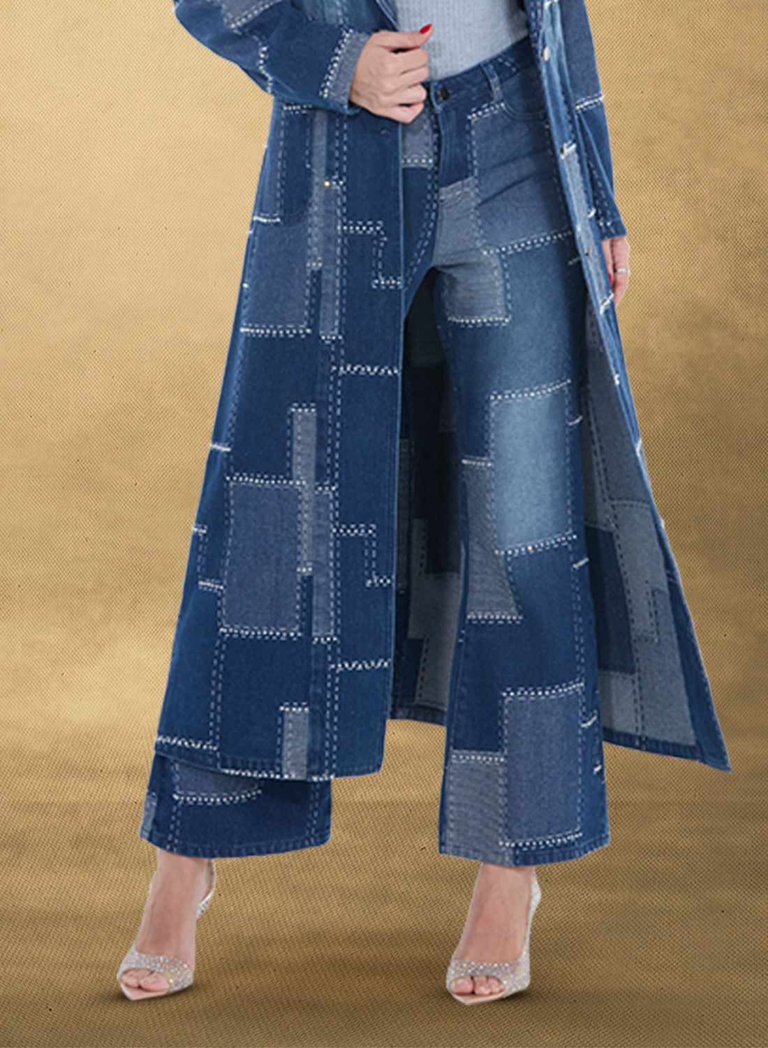 DV Jeans 8496P - Blue Multi - Premium Quality Novelty Denim Pants