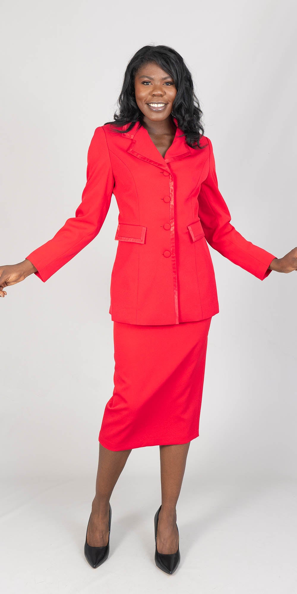 Aussie Austine - 11809 - Red - 2pc Skirt Suit
