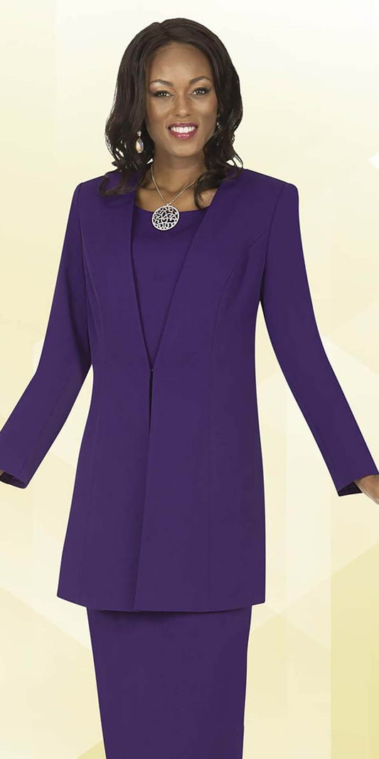 Aussie Austine - 11812 - Purple - 3pc Skirt Suit