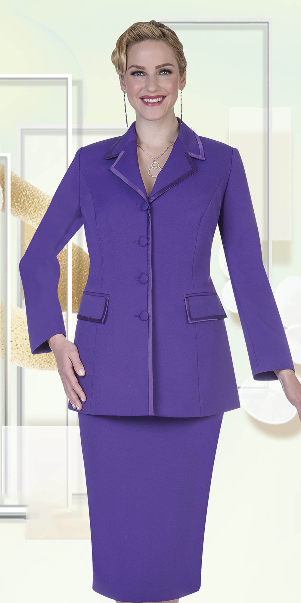 Aussie Austine - 11809 - Purple - 2pc Skirt Suit –