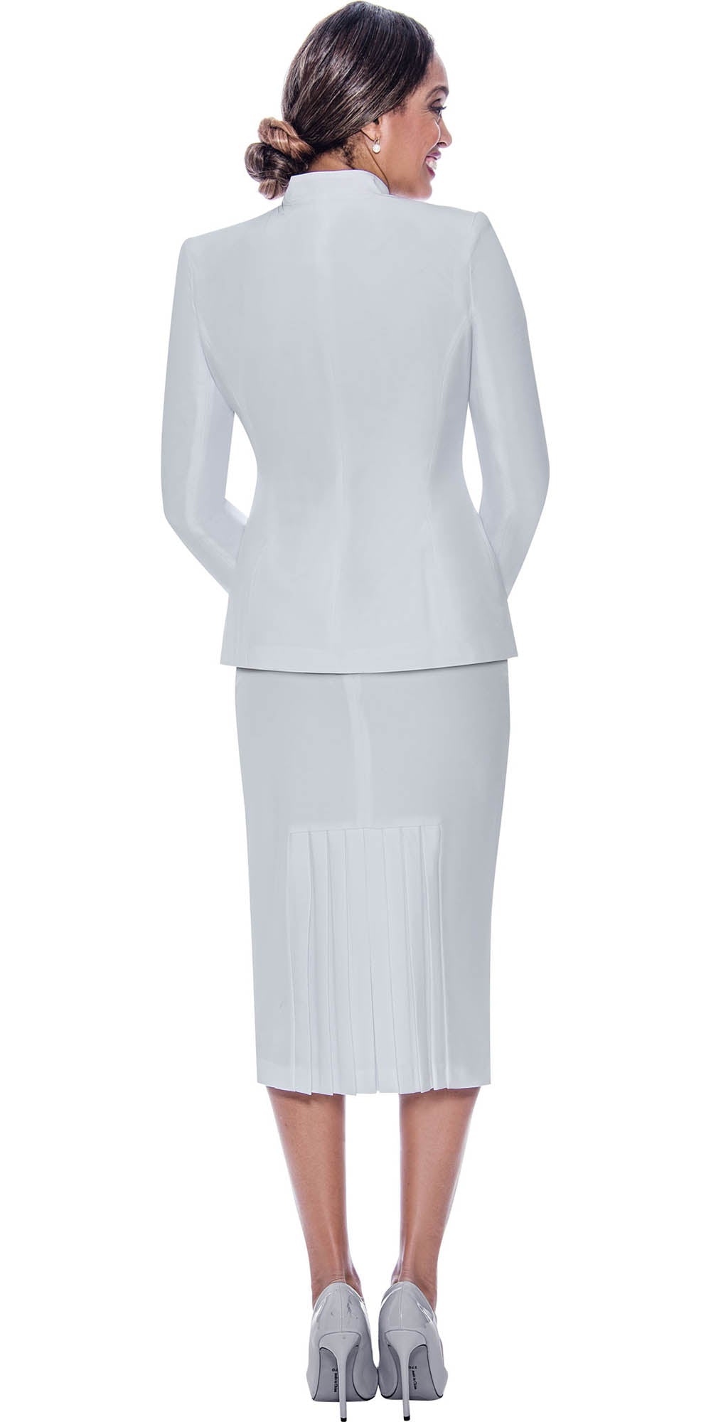 Ben Marc 78096-White- Two Piece Modern Style Suit For Women