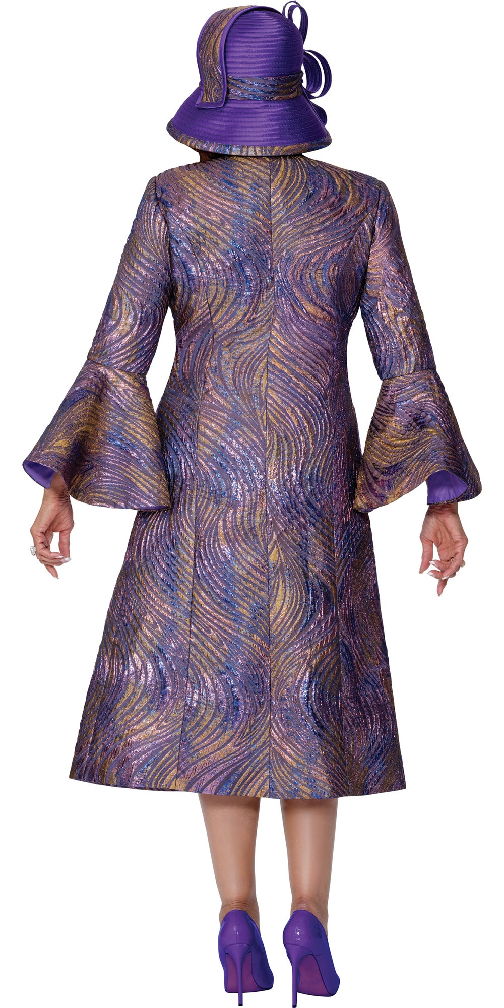 Dorinda Clark Cole 309902 - Multi Purple - Jacquard Jacket with Dress