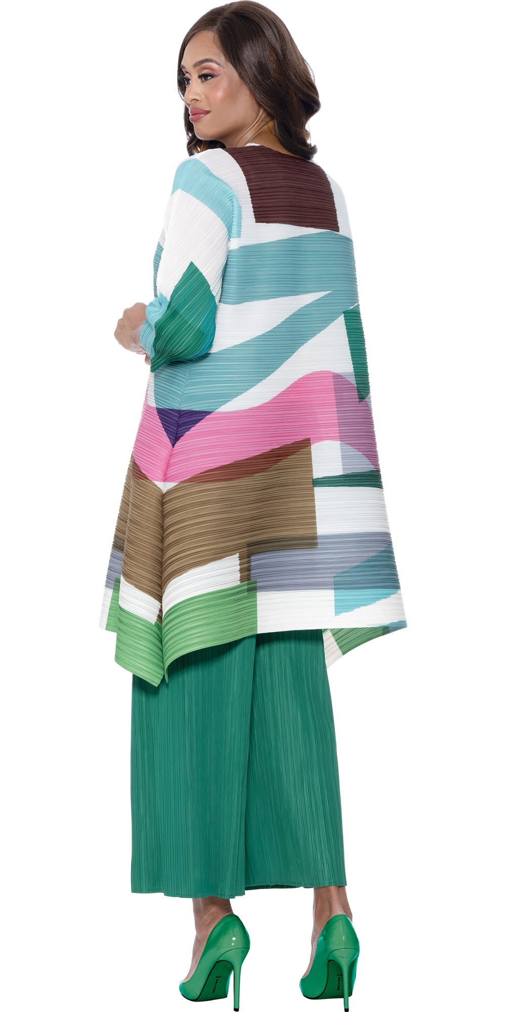 Divine Casuals 1802 - Emeral - 2 pc Plisse Pant Set
