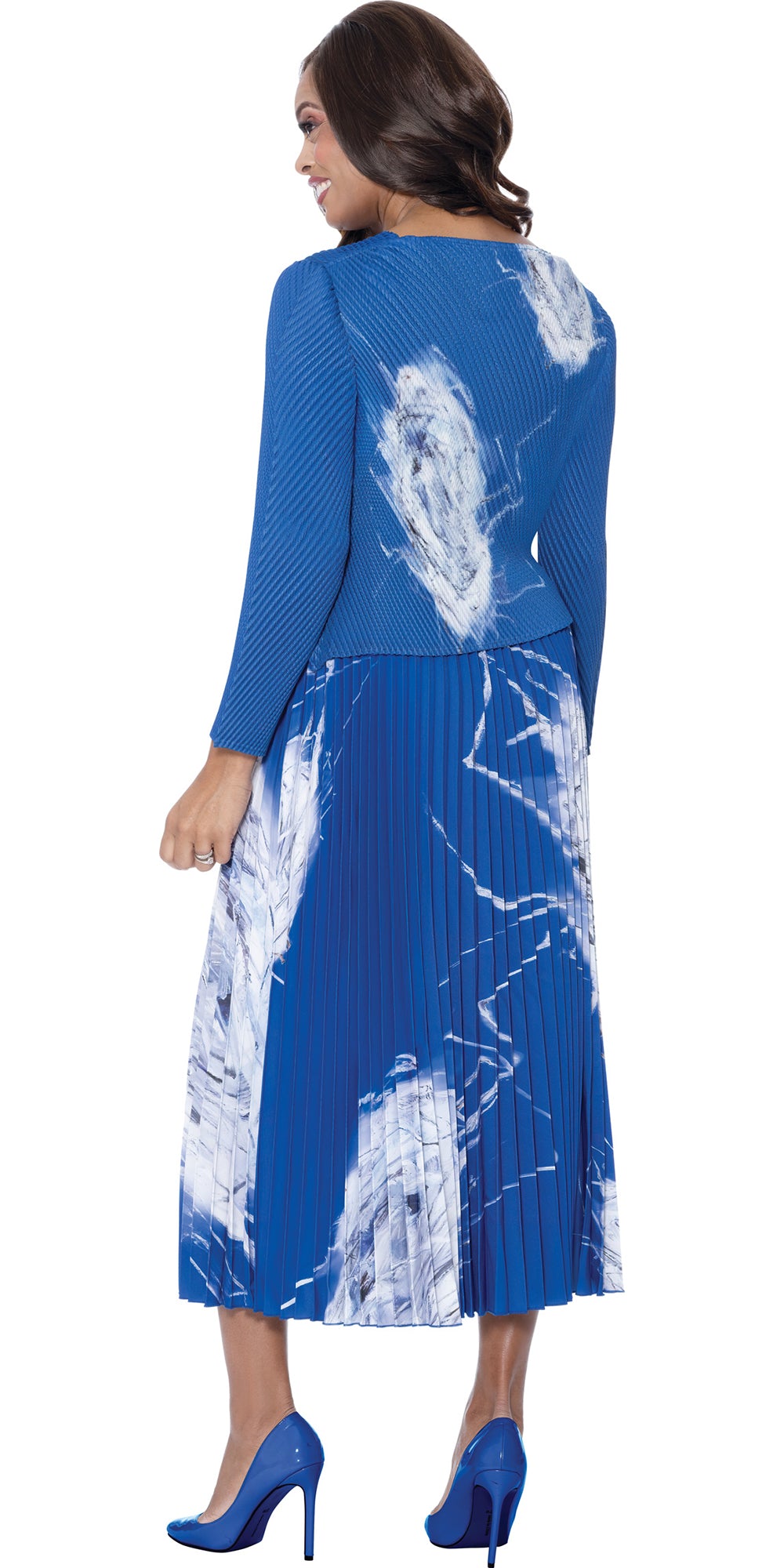 Divine Causals 1892 - Blue - 2 pc Print Skirt Set