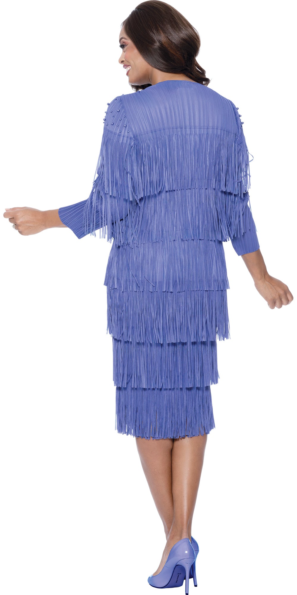 Divine Causals 1931 - Lavender - Fringe Pearl Dress