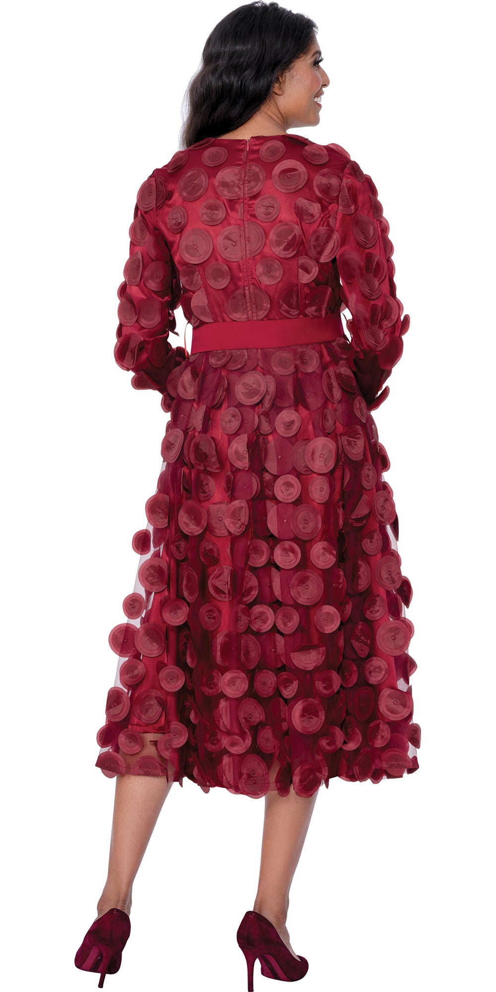 Dresses By Nubiano 100361 - Burgundy - Circle Dress