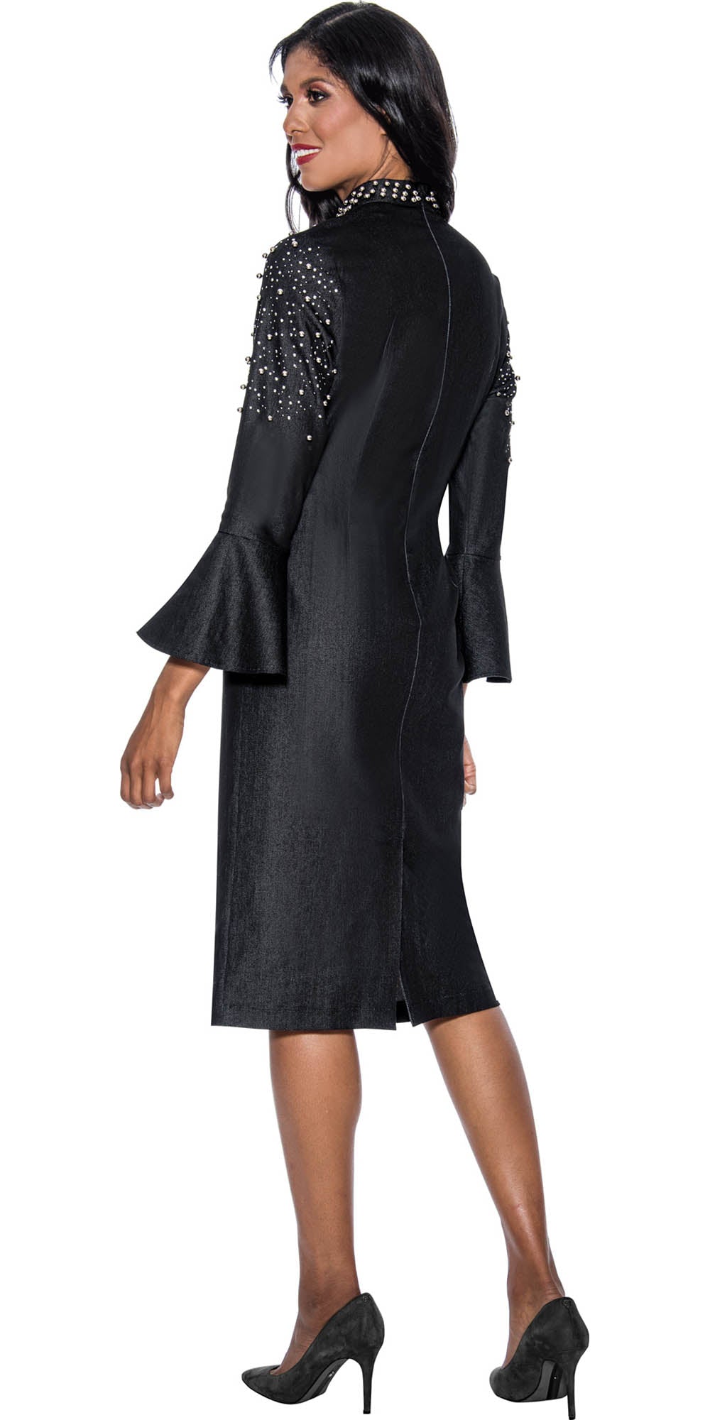 Devine Sport - 63951 - Black - Embellished Denim Dress