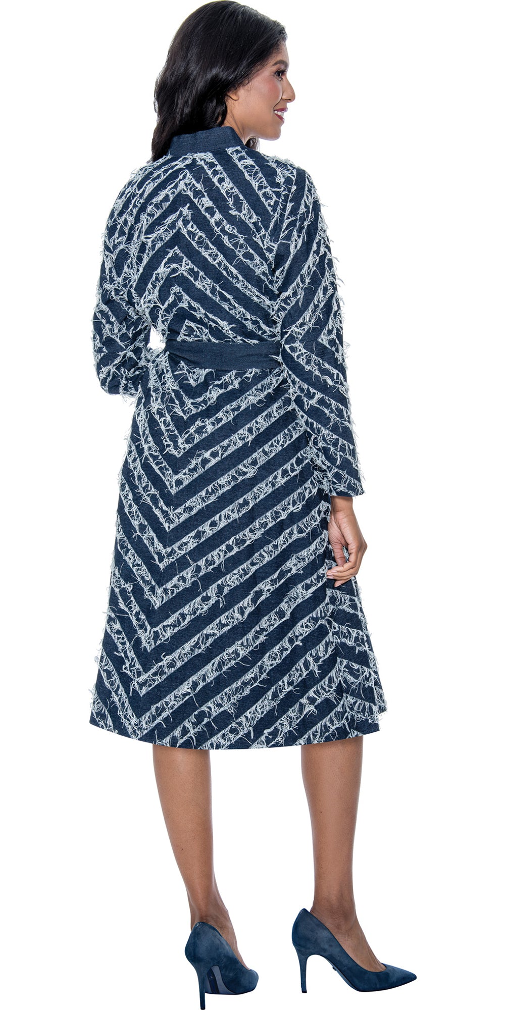 Devine Sport 800111 - Blue - Zip up Dress with Tie Belt