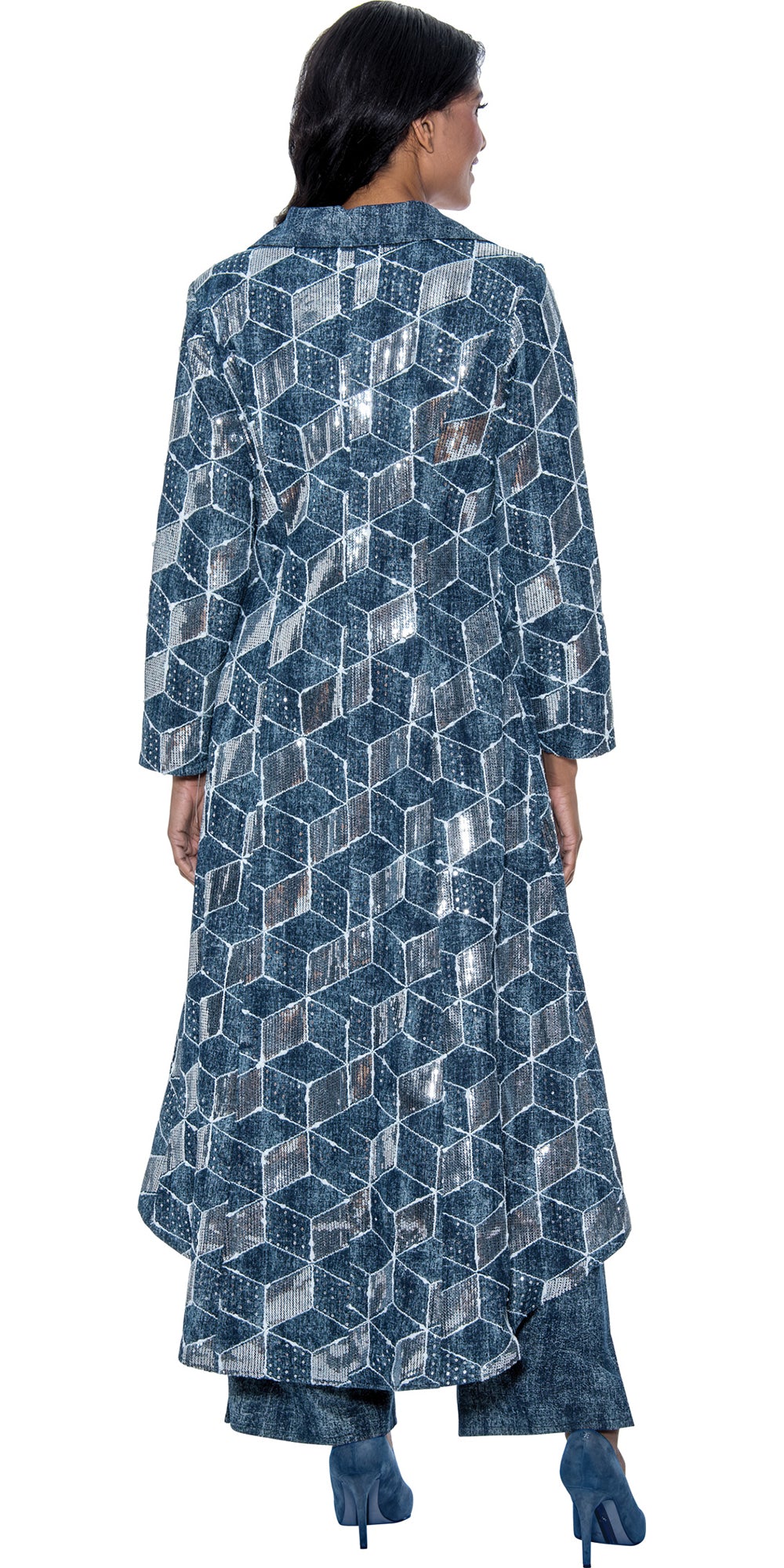 Devine Sport 800143 - Blue - 3 pc Pant Set with Duster