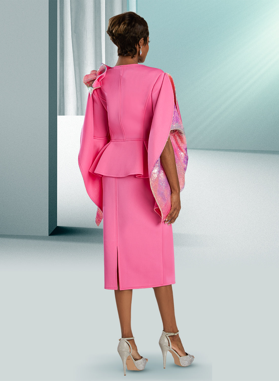 Donna Vinci 12114 - Bubble Gum - Scuba Skirt Suit