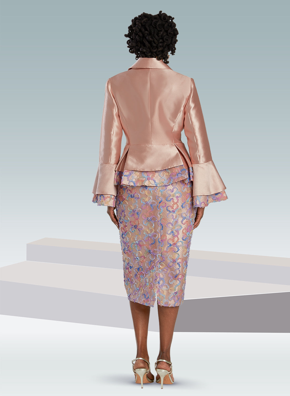 Donna Vinci 5841 - Blush - Silk Brocade Dress and Jacket