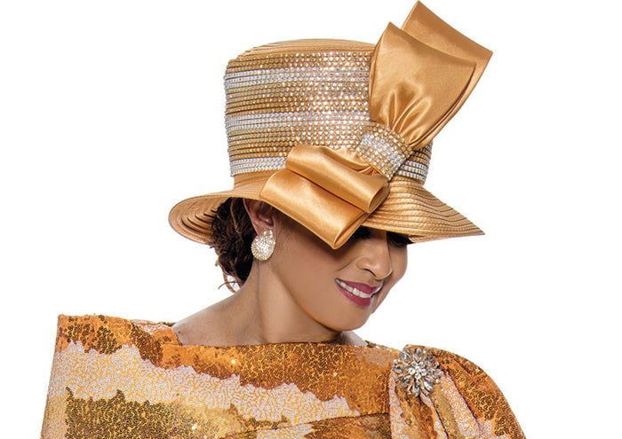 Dorinda Clark Cole 309071 - Gold - Sequin Portrait Collar Dress