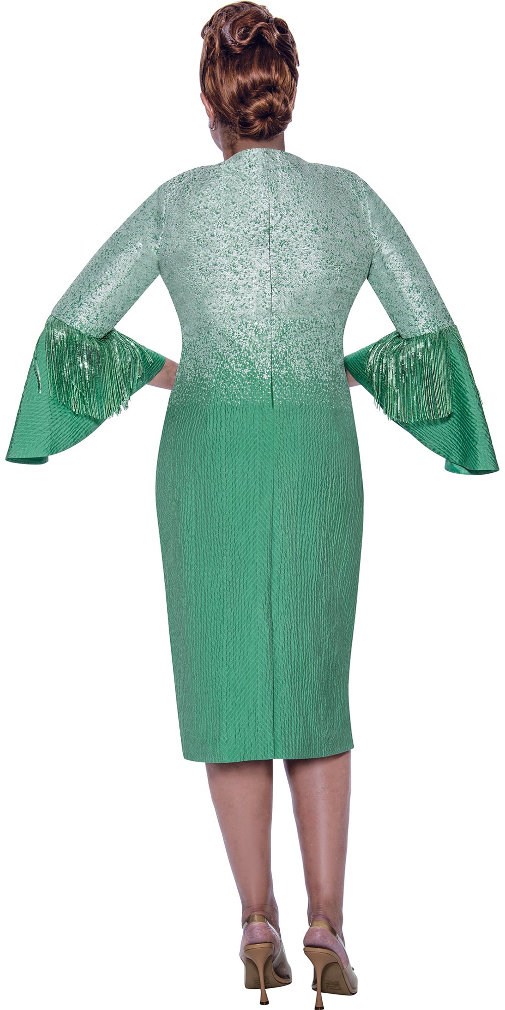 Dorinda Clark Cole 5381 - Emerald - Ombre Jacquard Dress