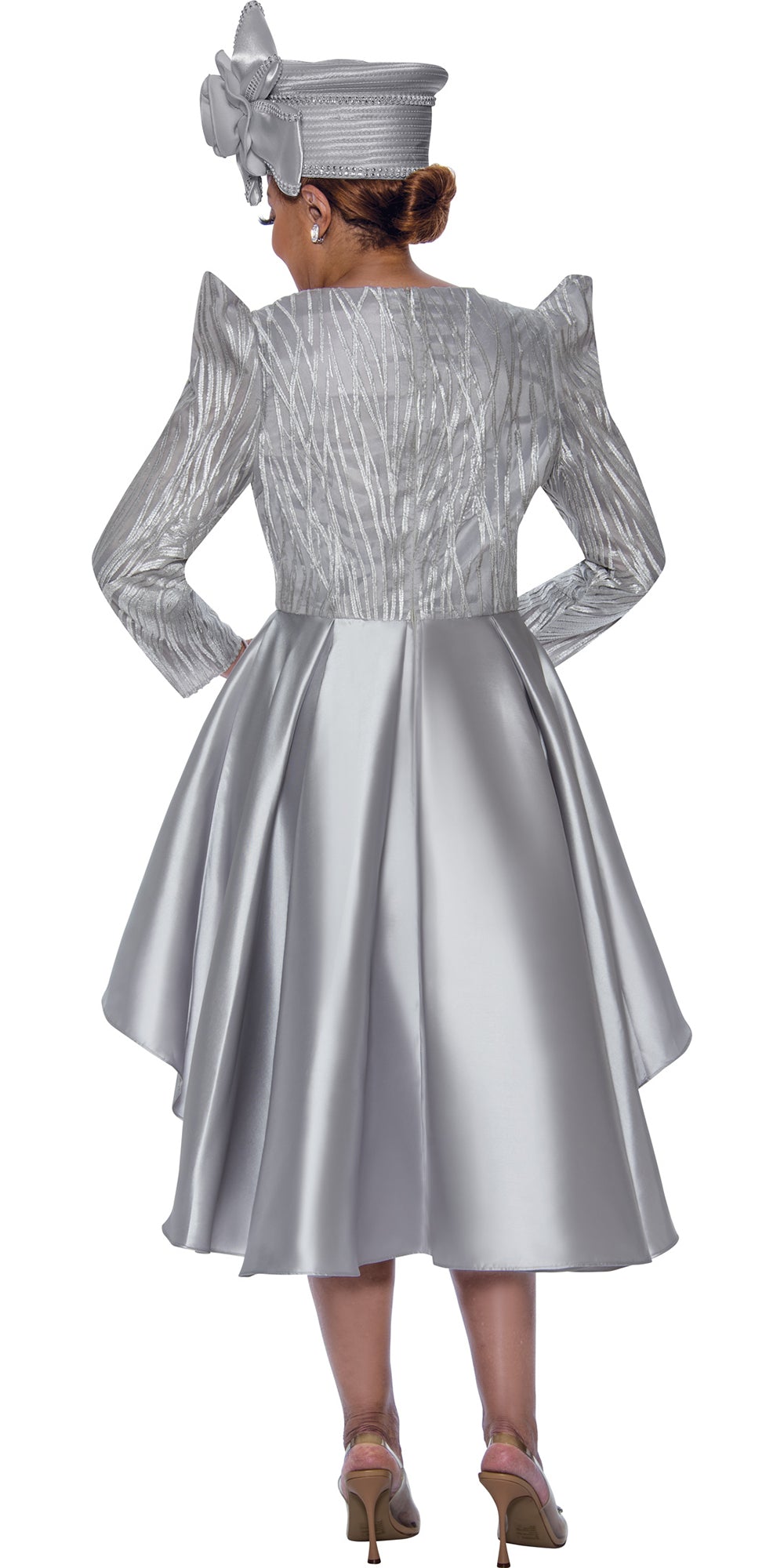 Dorinda Clark Cole 5391 - Silver - Twill and Jacquard Dress