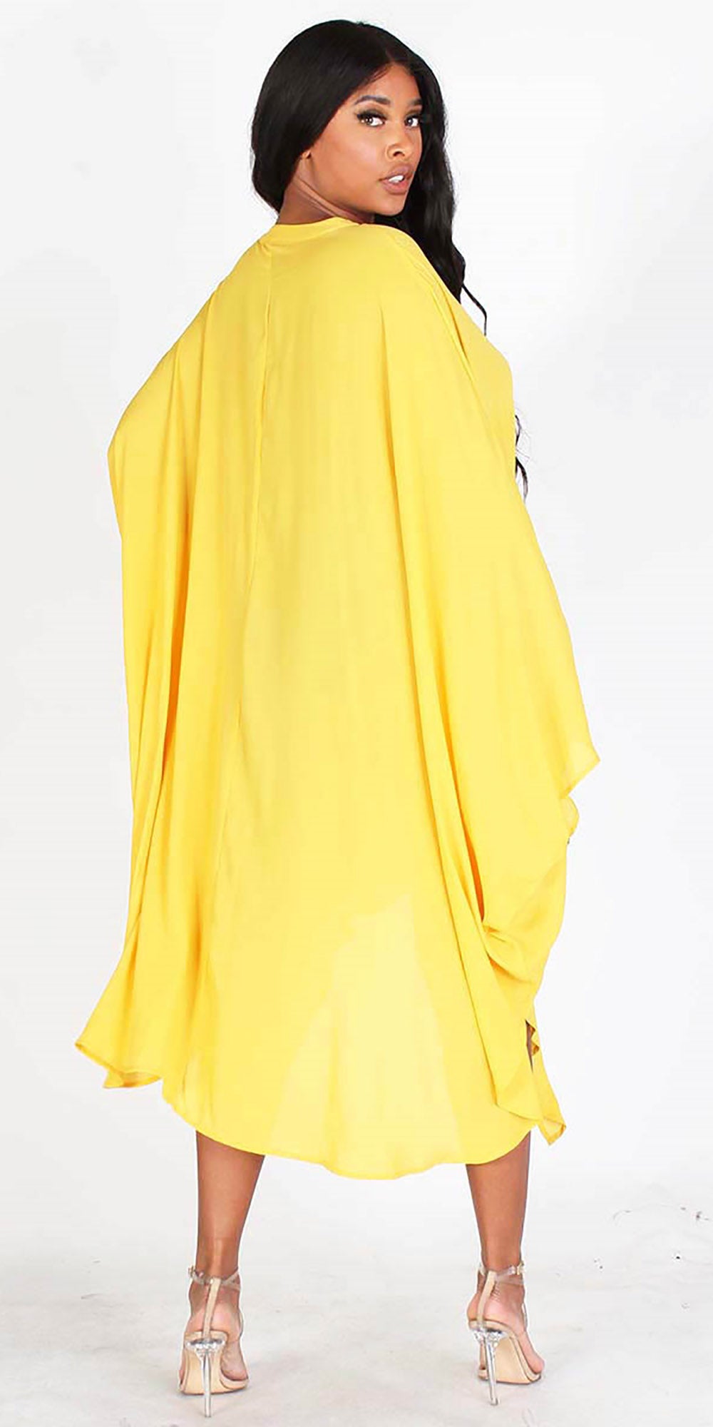 Eien EI1833 - Yellow - Sheer Faux Leather Pocket Top