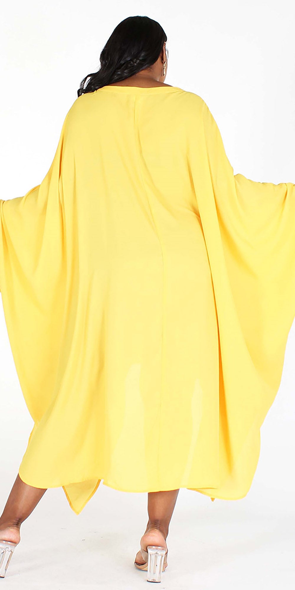 Eien EI1833 - Yellow - Sheer Faux Leather Pocket Top