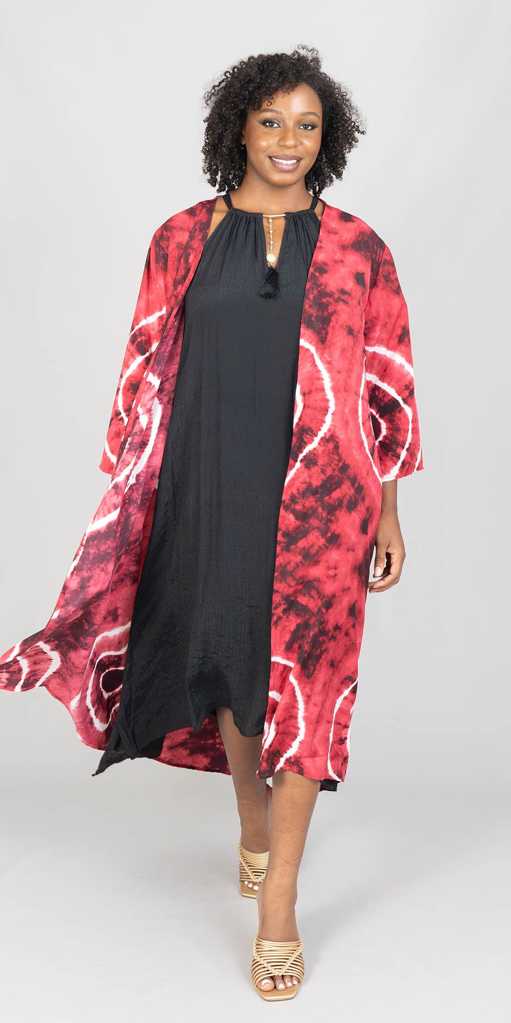 Forgotten Grace - SB748 - Burgundy - Tie Dye Duster