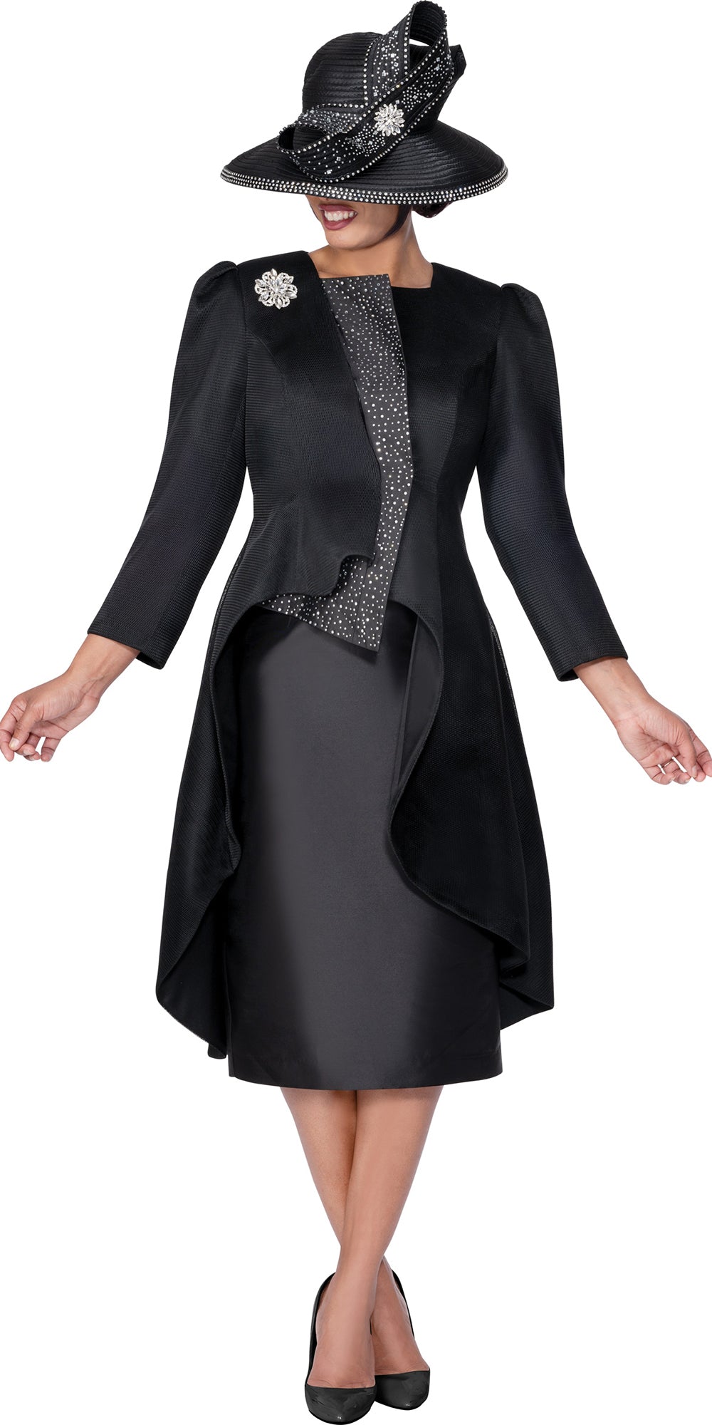 GMI 400642 - Black - 2 pc Long Skirt Suit