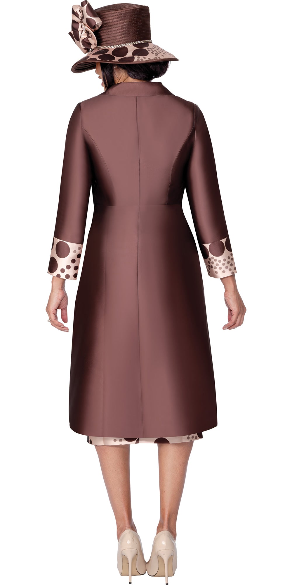 GMI 400682 - Brown - Twill Dot Skirt Suit