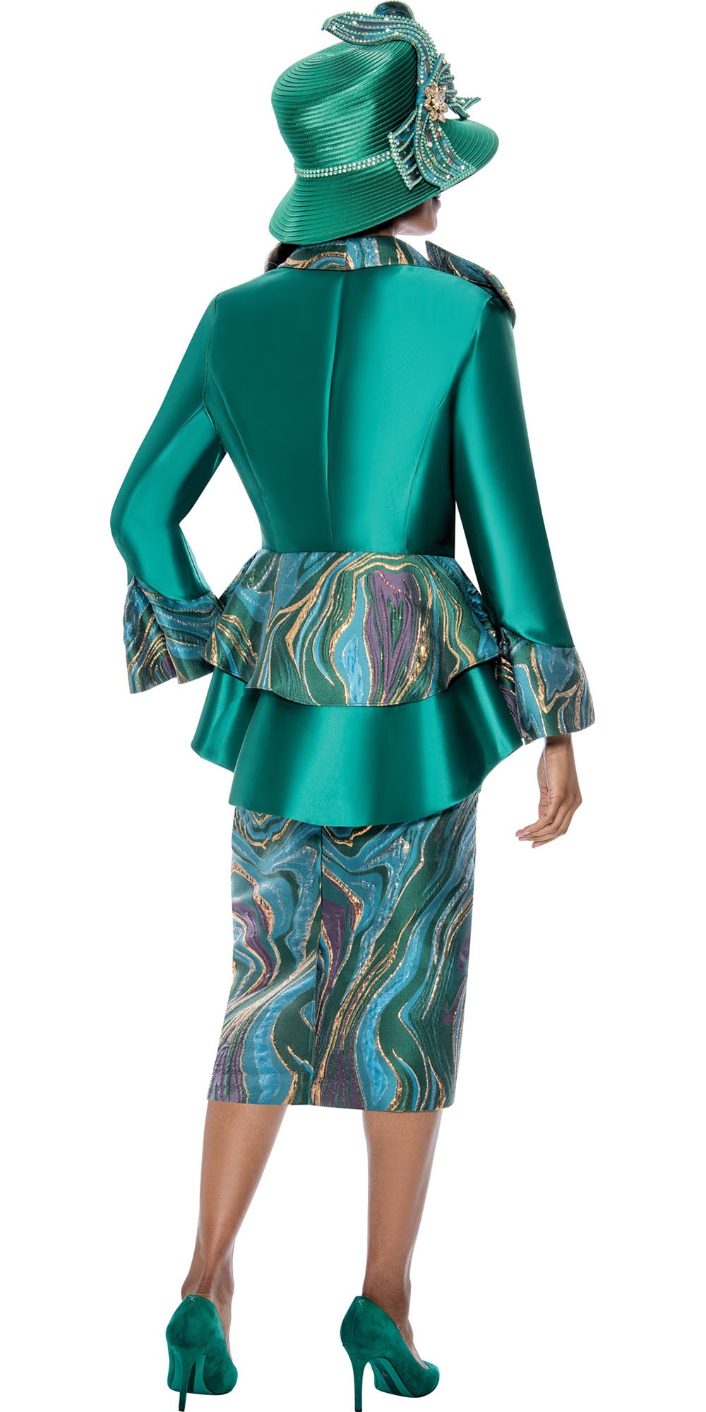 GMI 400803 - Multi - Twill Jacquard Luxe Print Skirt Suit