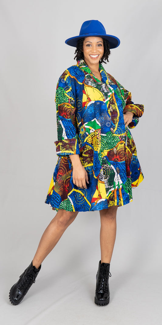 KaraChic 243-612 - African Print A-line Tunic Top