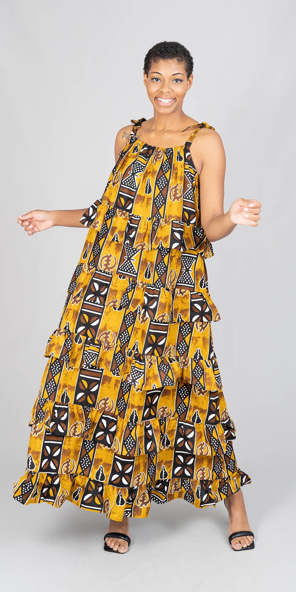 KaraChic 7757-587 - Tiered African Print Dress