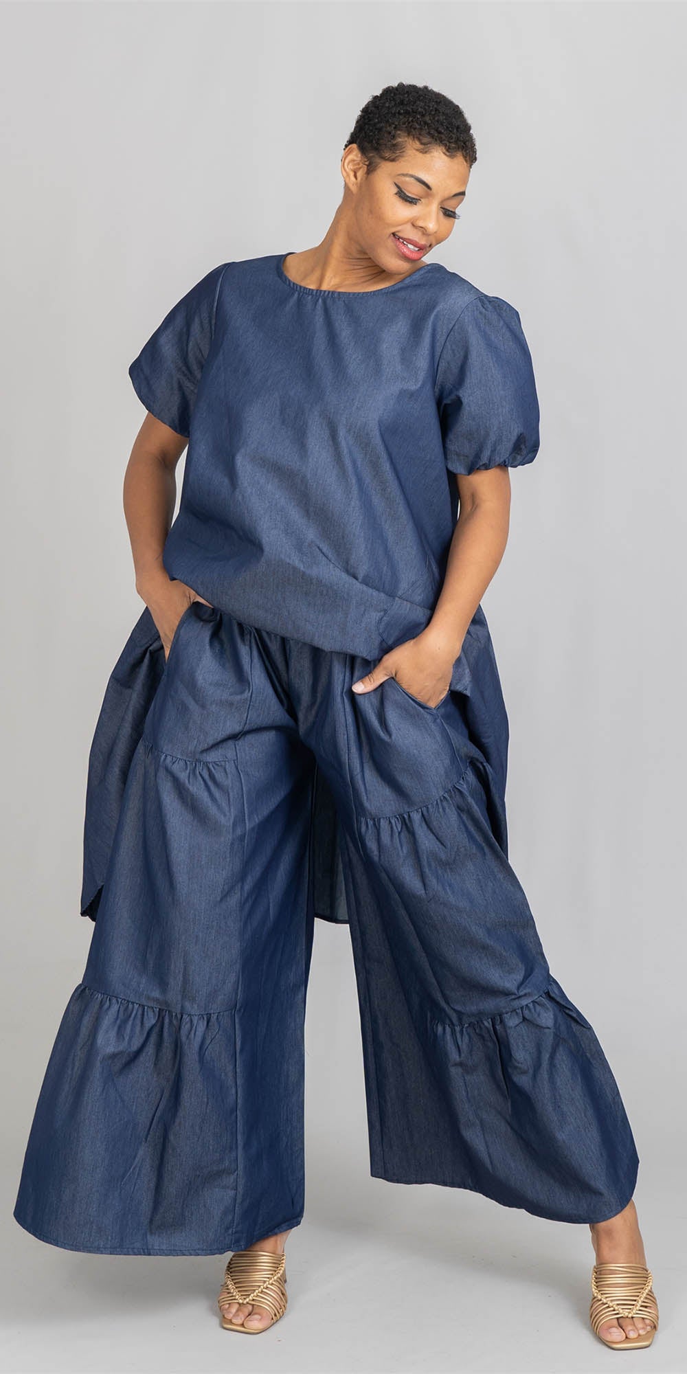 KaraChic 7774D Denim 2pc Pant Set