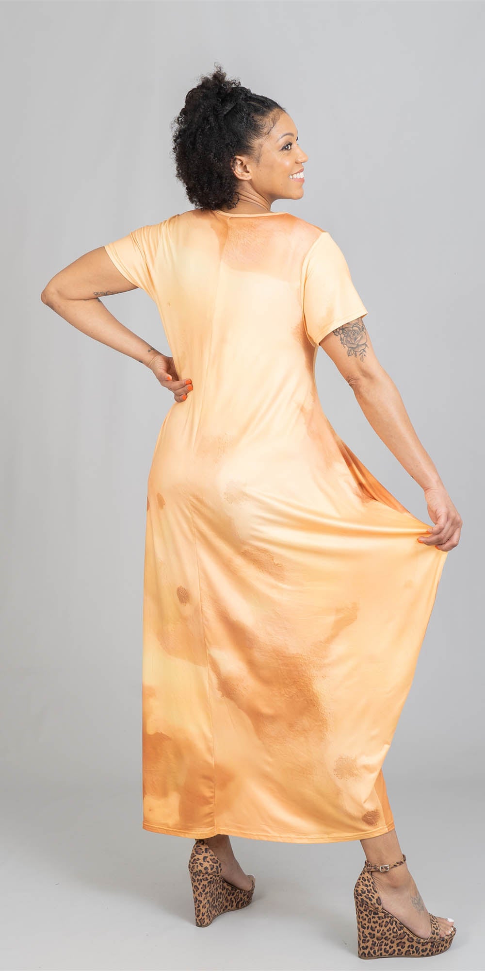 KaraChic - CHH22163 - Face Print Knit Maxi Dress