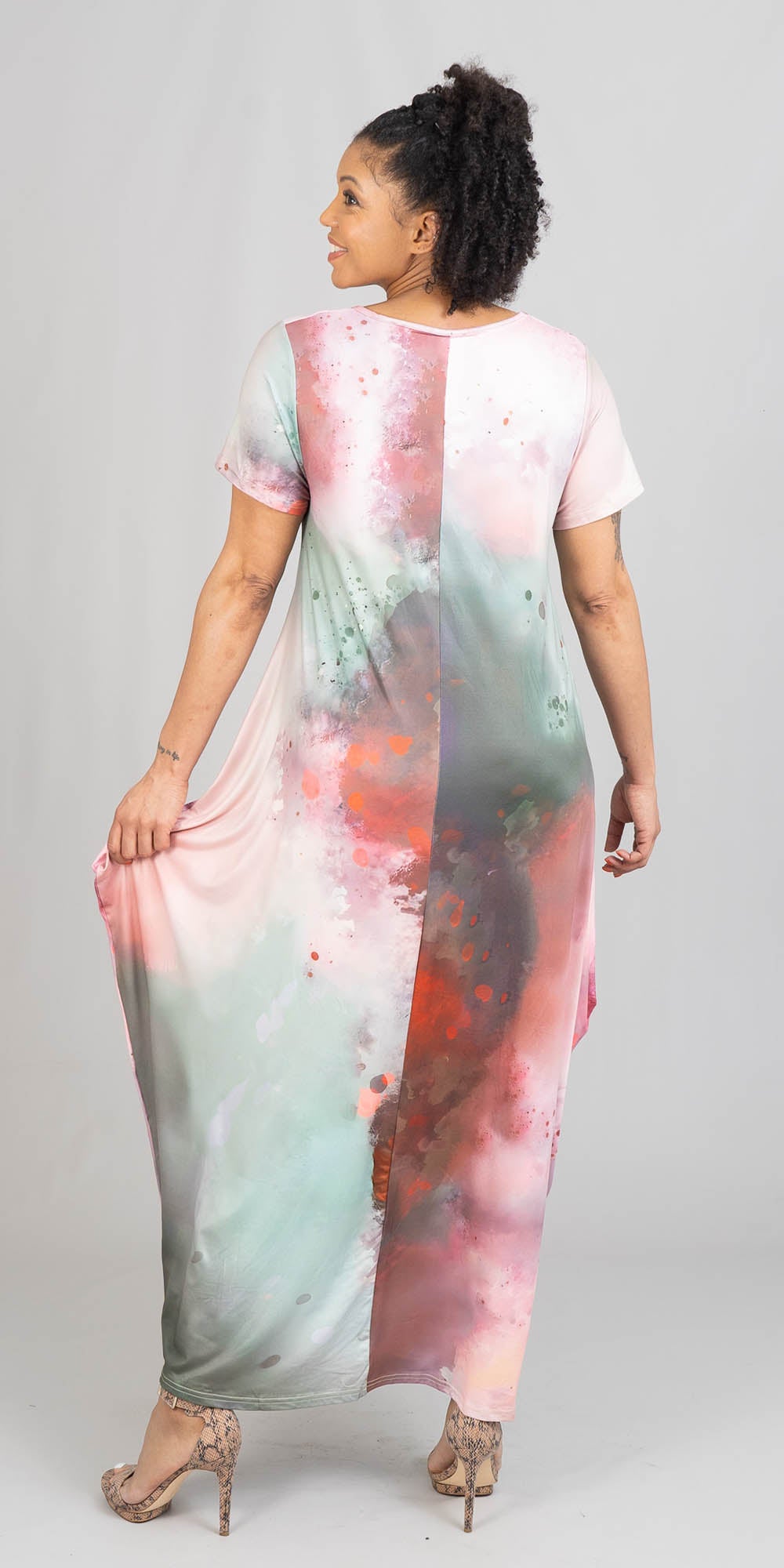 KaraChic - CHH22164 - Face Print Knit Maxi Dress