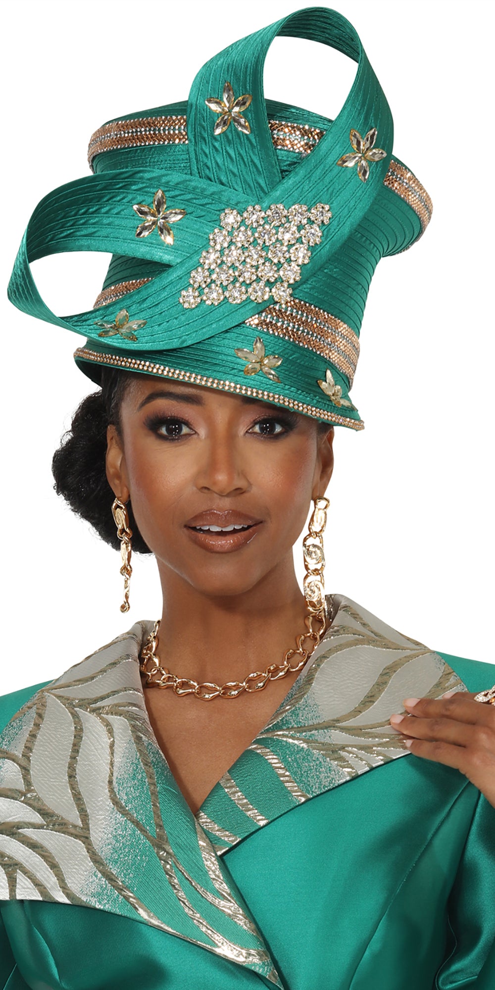 Lisa Rene 66980 - Green Multi - 2 pc Brocade Jacket and Skirt Set