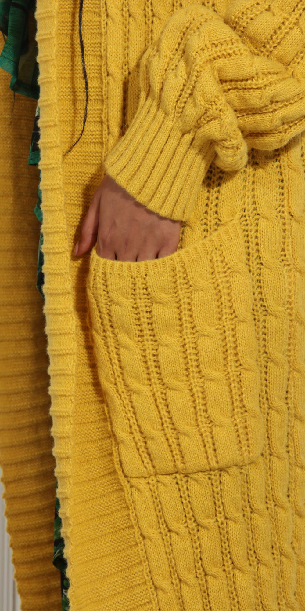 Luxe Moda LM260 - Mustard - Long Knit Cardigan