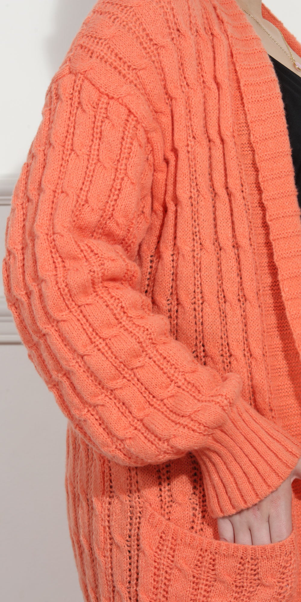 Luxe Moda LM260 - Orange - Long Knit Cardigan