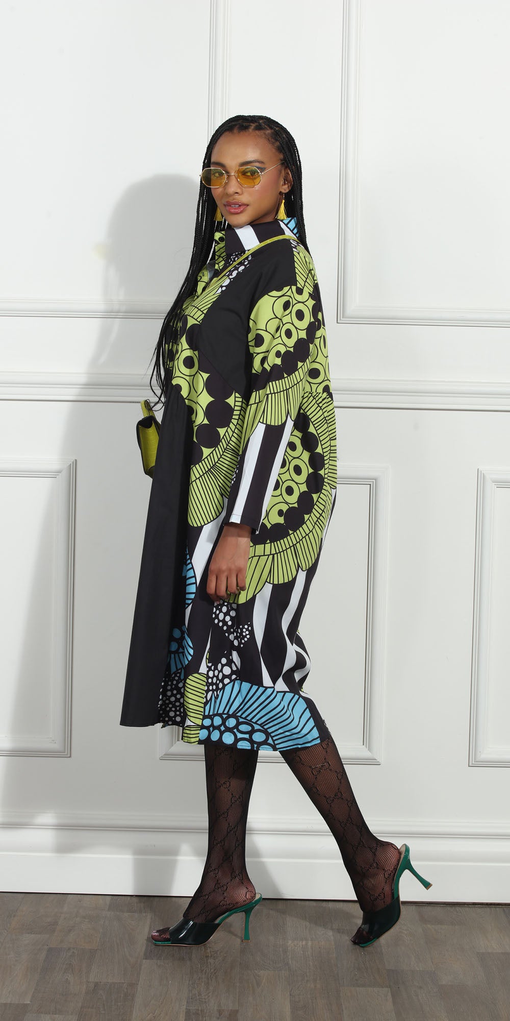Luxe Moda LM267 - Multi - Print Button Front Dress