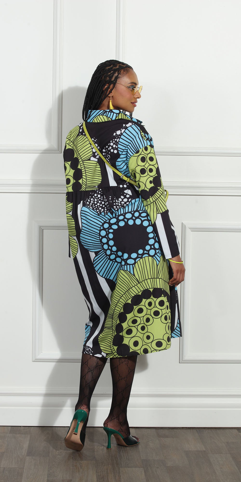 Luxe Moda LM267 - Multi - Print Button Front Dress