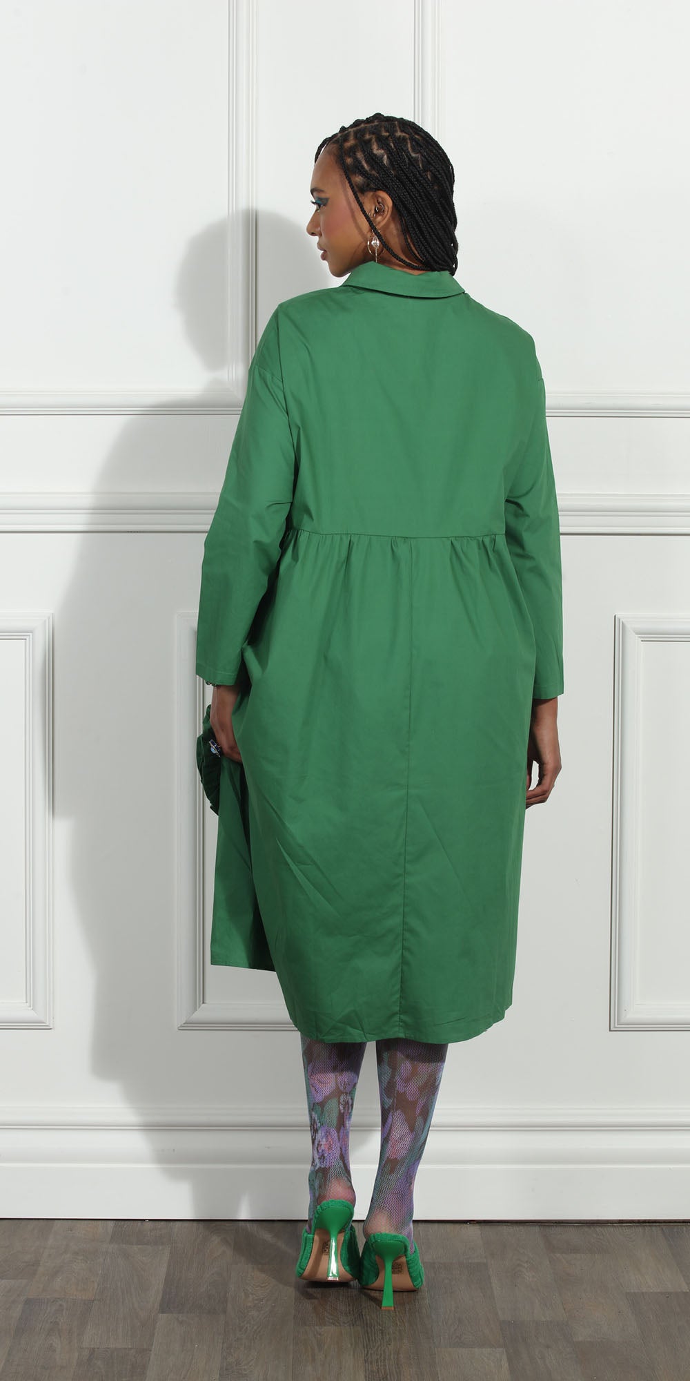 Luxe Moda LM271 -Green - Floral Applique Dress