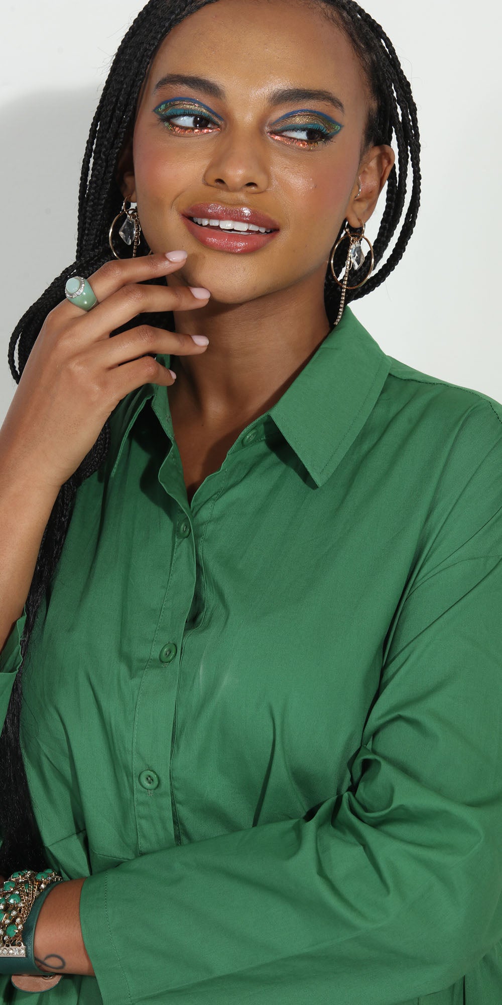 Luxe Moda LM271 -Green - Floral Applique Dress