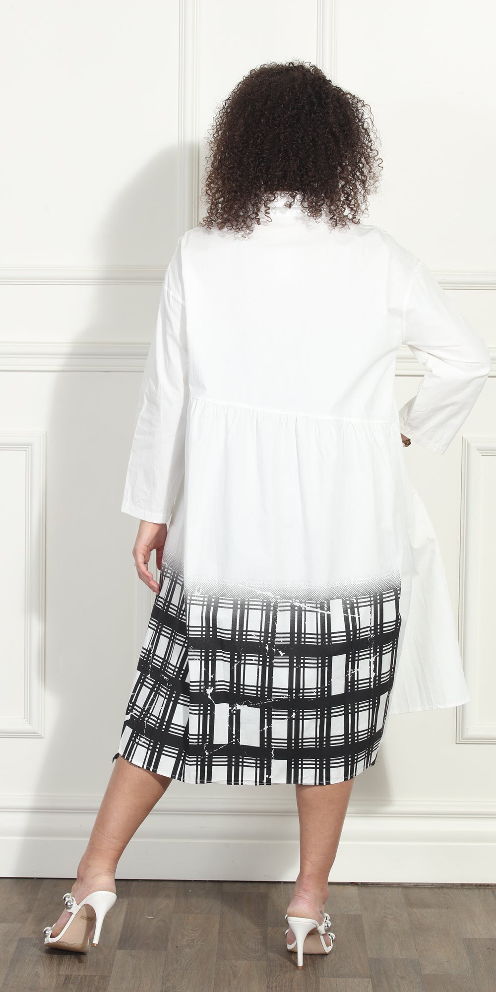 Luxe Moda LM285 - White Black - Print Dress
