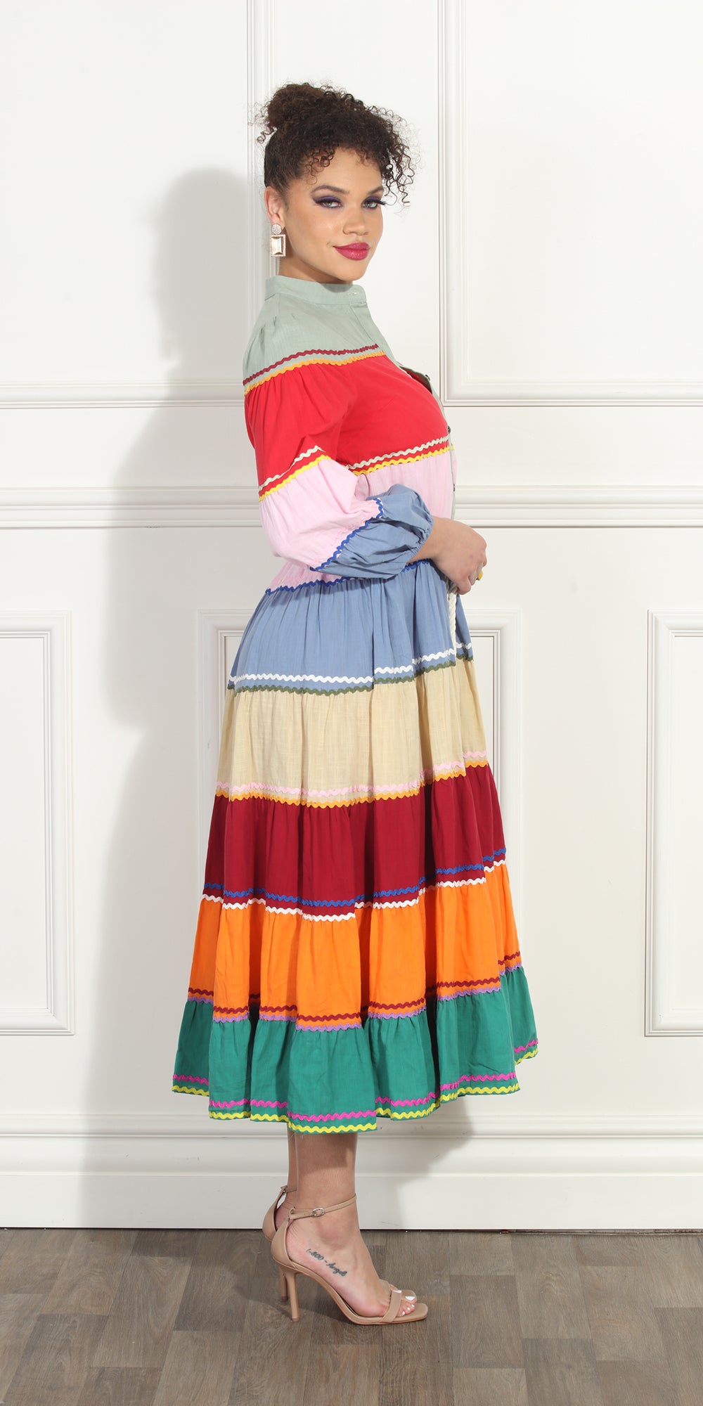 Luxe Moda LM288 - Multi - Color Stripe Dress