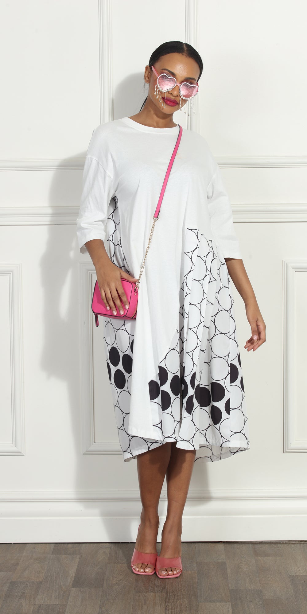 Luxe Moda LM290 - White - Print Dress