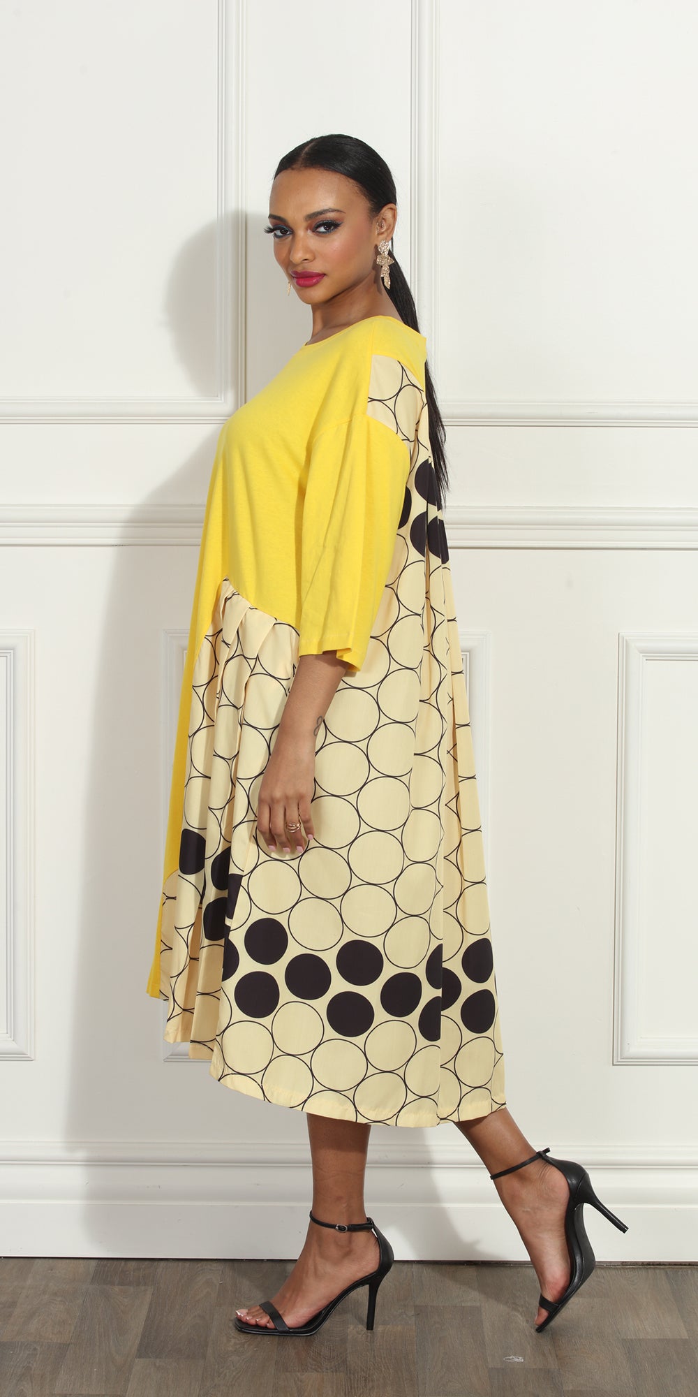 Luxe Moda LM290 - Yellow - Print Dress
