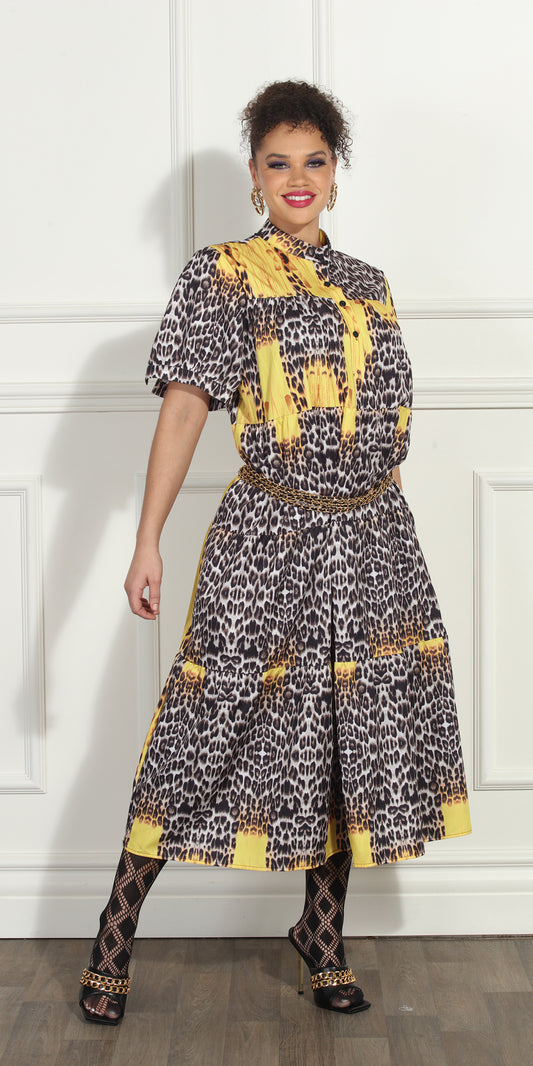 Luxe Moda LM293 - Multi - Stylized Animal Print Dress