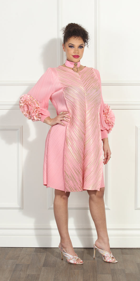 Luxe Moda LM307 - Pink - Novelty Fabric Dress