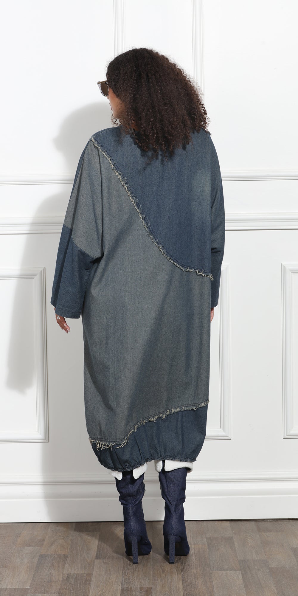Luxe Moda LM376 - Blue Denim - Denim on Denim Dress