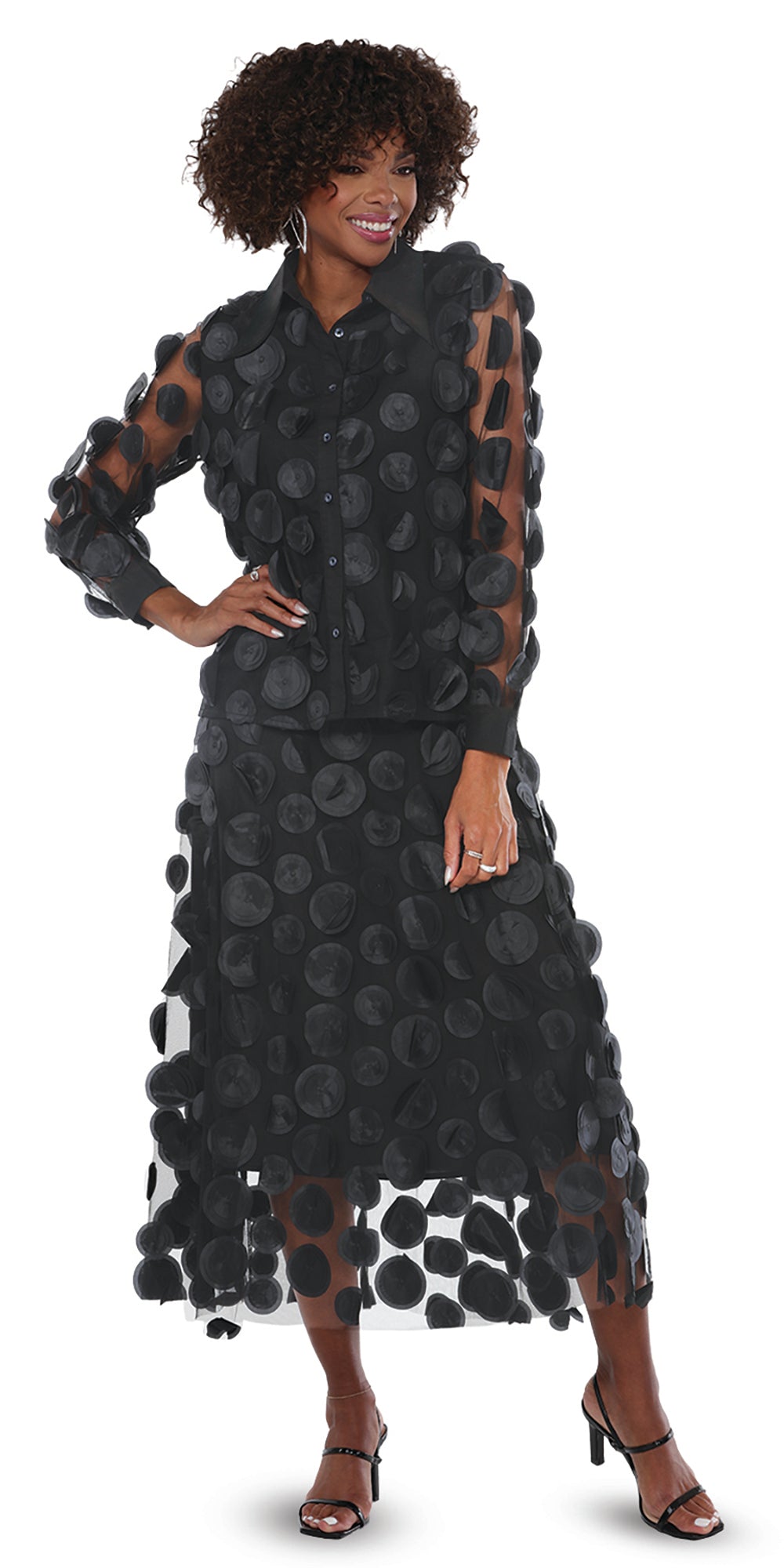 Love The Queen 17601 - Black - 2 pc Top and Skirt