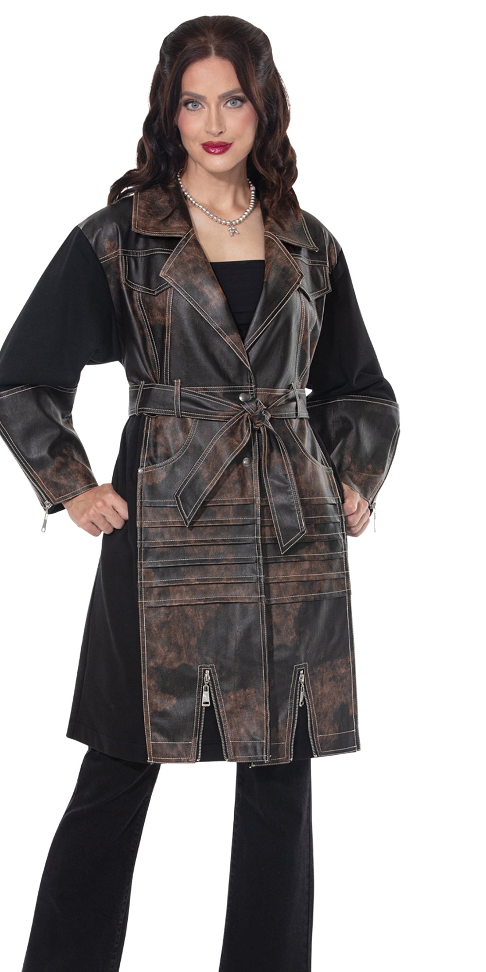 Love The Queen 17623 - Black Brown - Coat