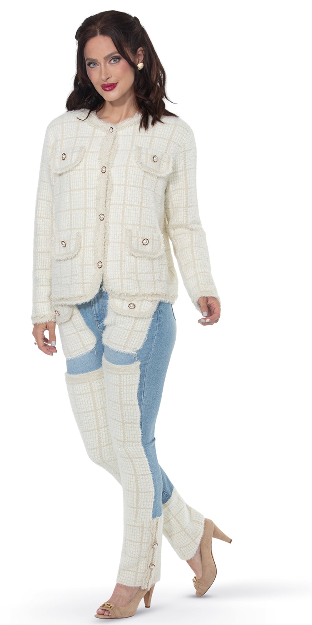 Love The Queen 17630P - Off White Denim - Pant