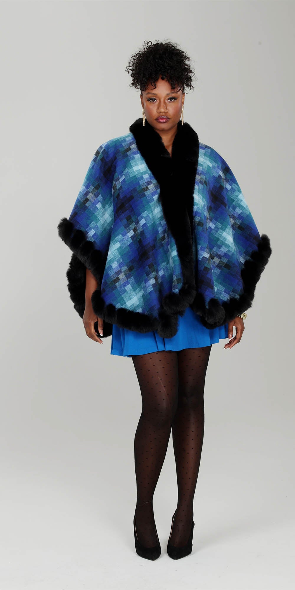 Faux fur lined on sale cape