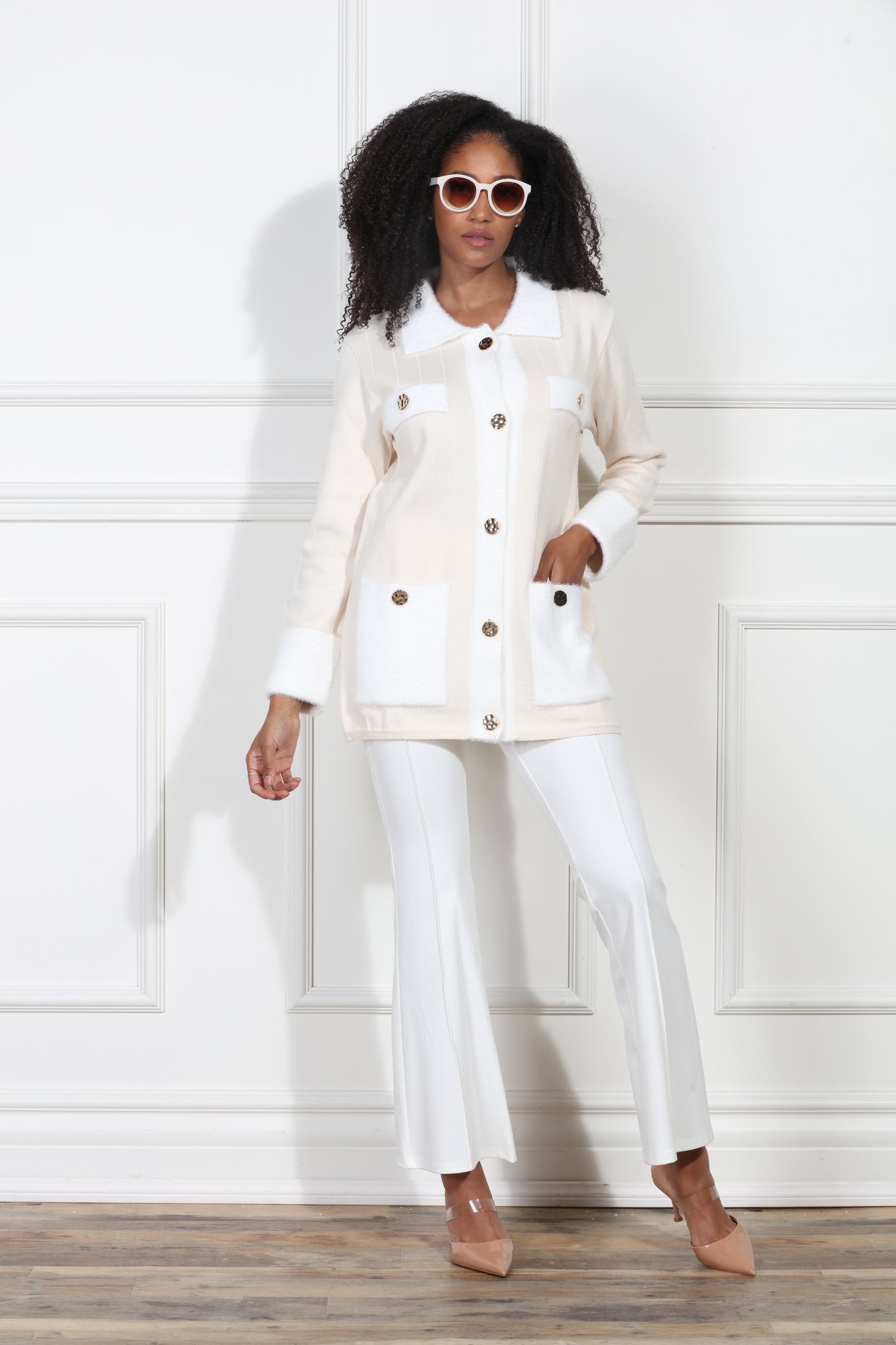 Luxe Moda LM419 - Beige - Two Tone Duster