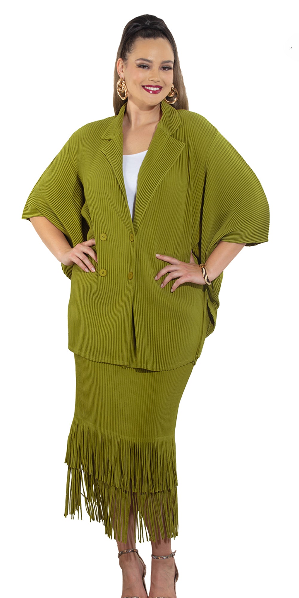 Luxe Moda LM482 - Kiwi - 2 pc Jacket and Skirt Set